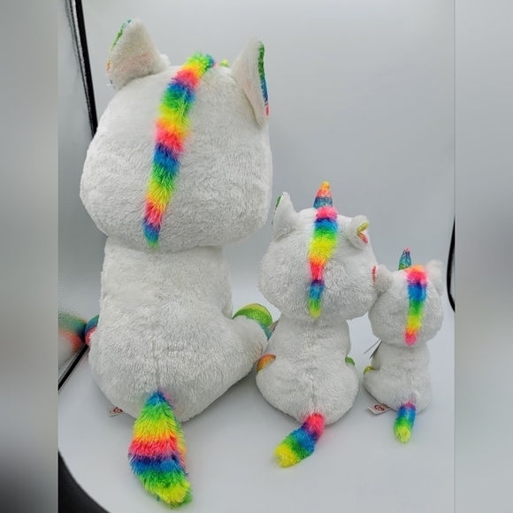 TY Beanie Boos Pixy Rainbow Unicorn Set of 3 #792 - Picture 7 of 12
